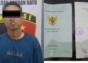 Polsek Pakuan Ratu Ringkus Diduga Pelaku Curi Sertifikat dan AJB di Way Tawar