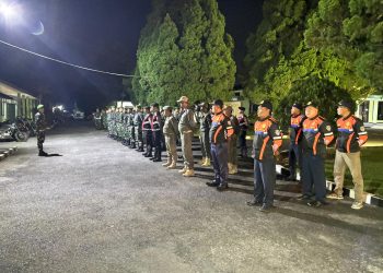 Apel dan Patroli Gabungan, Kodim 0422 / Lampung Barat Pastikan Pengamanan Nataru Berjalan Aman