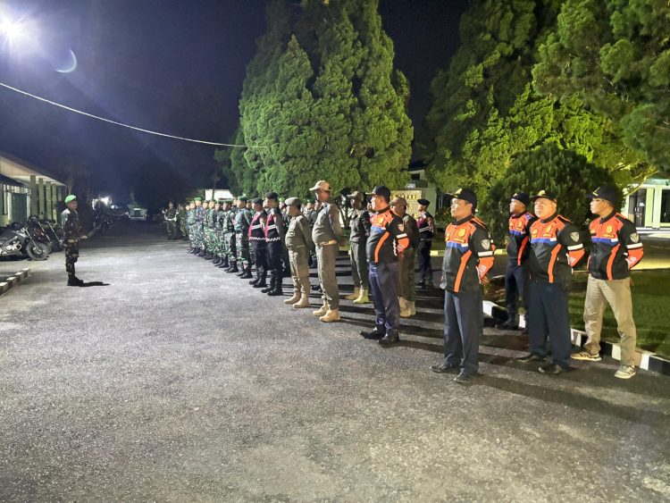Apel dan Patroli Gabungan, Kodim 0422 / Lampung Barat Pastikan Pengamanan Nataru Berjalan Aman
