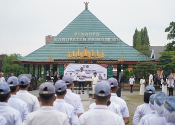 Bupati Pringsewu Gelar Apel Satuan Paskibra Kabupaten Pringsewu