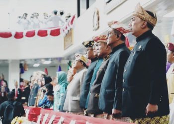 Wakili Bupati, Sekda Pringsewu Hadiri Rapat Paripurna Istimewa HUT ke-62 Provinsi Lampung
