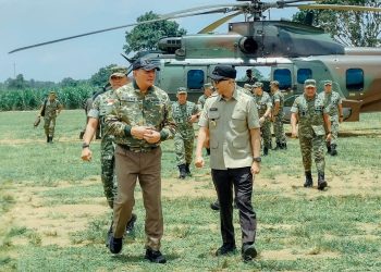 Gubernur Rahmat Mirzani Djausal Dampingi Menteri Pertahanan Ri Sjafrie Sjamsoeddin Tinjau Fasilitas Markas Komando Batalyon Infanteri Tp 848/Satya Pandya Cakti Anak Tuha, Lampung Tengah