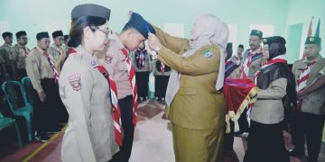Umi Laila Buka Kursus Pembina Pramuka Mahir Tingkat Dasar XIX Kwaran Pringsewu 