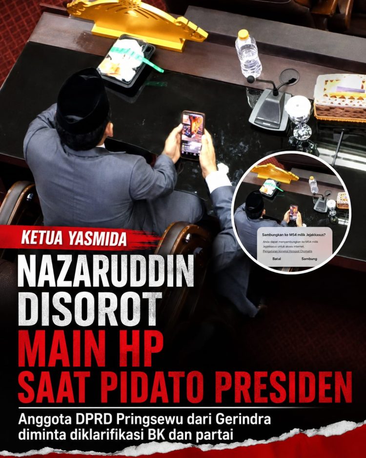 Pidato Presiden Berlangsung, Najarudin Gerindra Disorot Main HP, BK dan Partai Diminta Evaluasi
