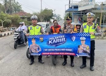 Beri Rasa Aman Warga di Jam Sibuk, Polres Way Kanan Intensifkan Strong Point Pagi