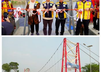 Bupati Pringsewu Resmikan Jembatan Gantung Podosari – Sukoharjo IV