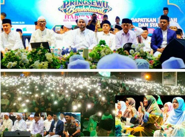 Ribuan Syekhermania & Umat Muslim Padati Acara Pringsewu Bershalawat